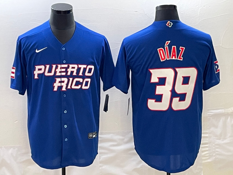 Men's Puerto Rico Baseball #39 Edwin Díaz 2023 Royal World Baseball Classic Stitched Jersey Men's Puerto Rico Baseball #39 Edwin Díaz 2023 Royal World Baseball Classic Stitched Jersey